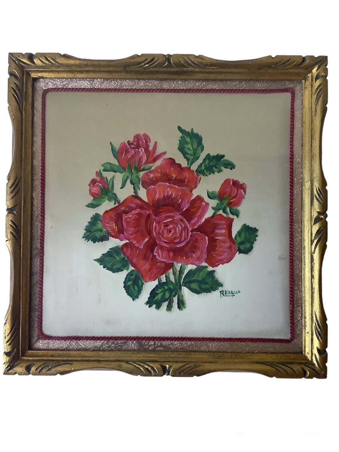 Framed silk painting
