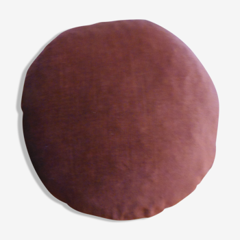 Cushion round copper Brown velvet, diameter 43 cm