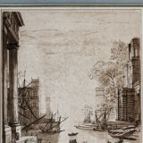 Pair of framed engravings, Claude Lorrain