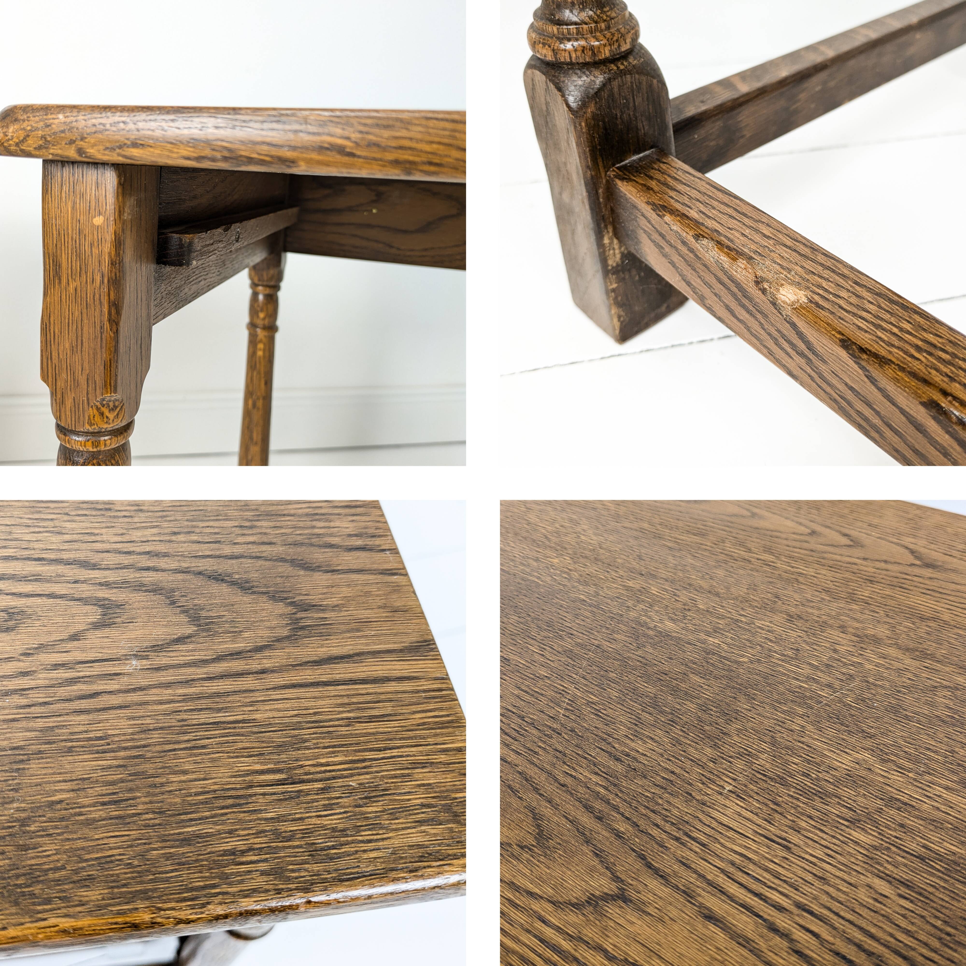 Lot de 3 tables d'appoint Mid Century Vintage en bois massif Landhaus Rustikal Banc de fleurs Tabour