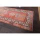 Vintage Turkish Oushak Handmade Wool Cotton Orange Runner Rug 80x372