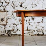 Table ronde extensible en teck vintage scandinave