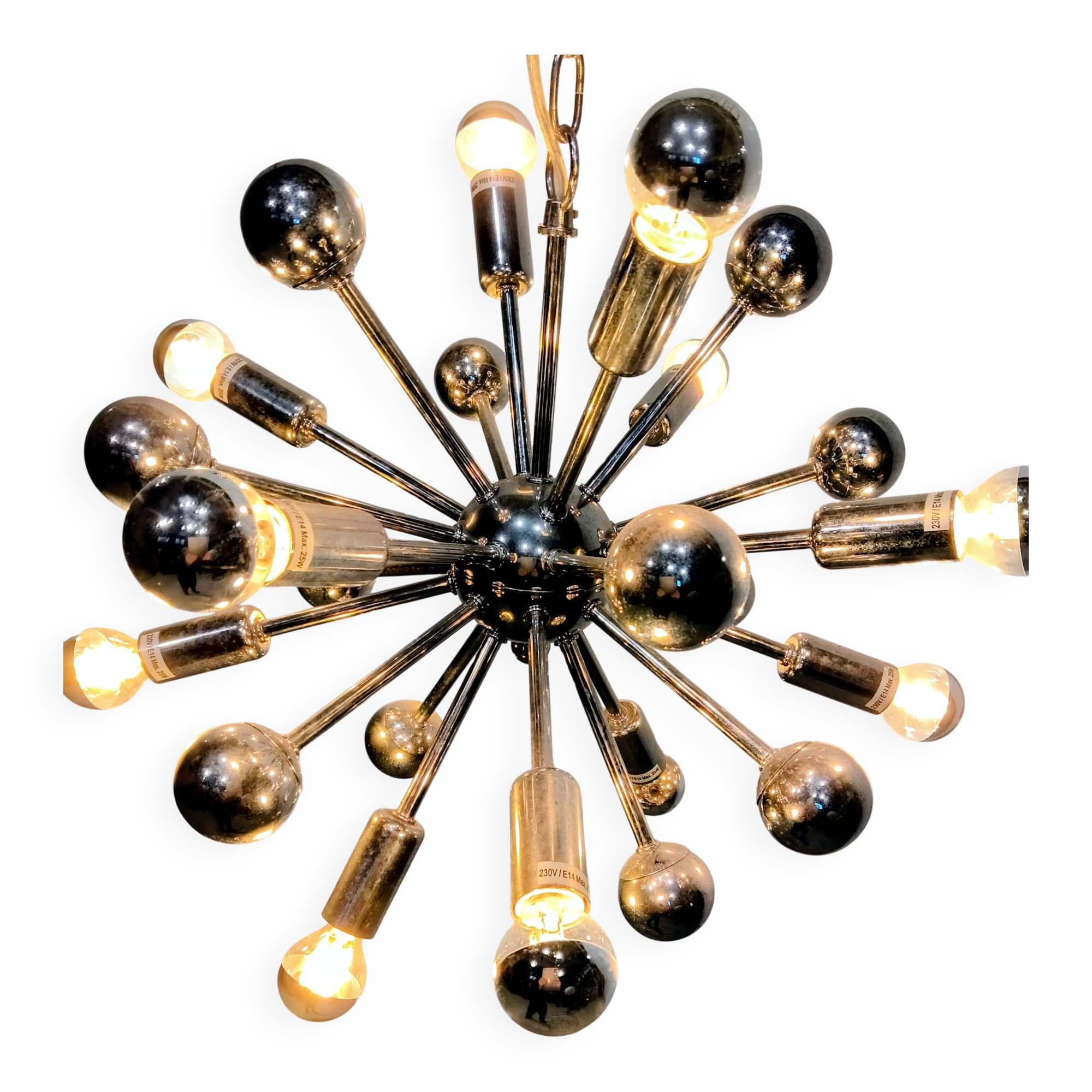 Sputnik luminaire, space-age 1970s