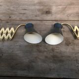 Lot of 2 stretchy wall sconces 1950s