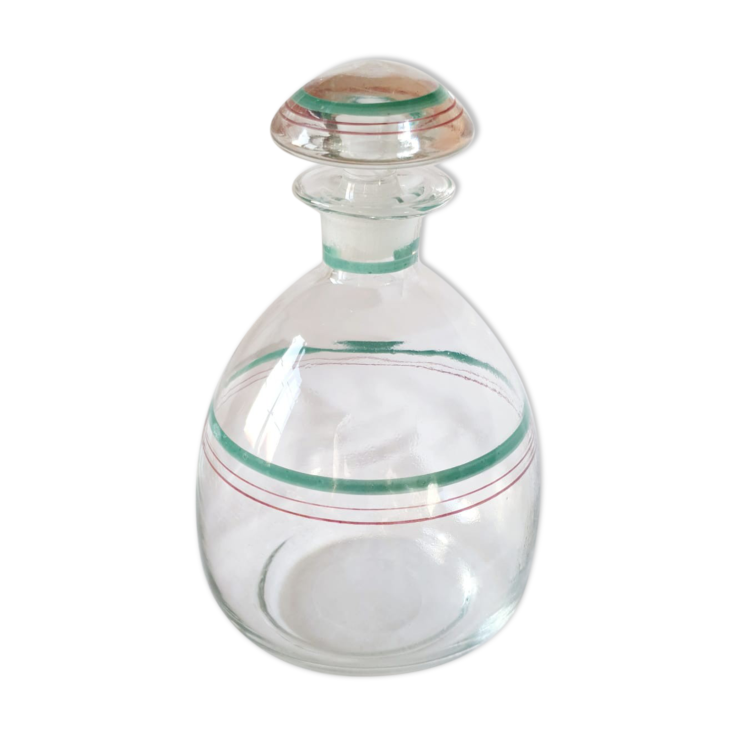 Round glass bottle decanter