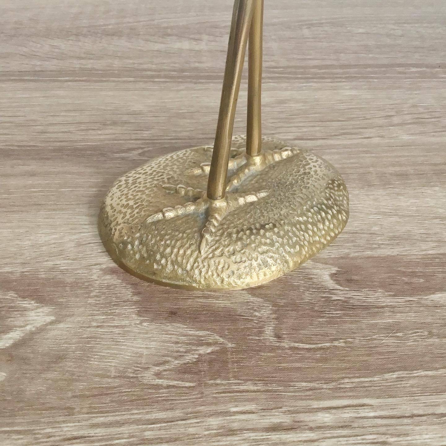 Very large vintage brass heron