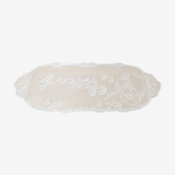 Plat a cake verre transparent deco laqué