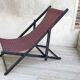 Folding deck chair WOOD and CANVAS Vintage