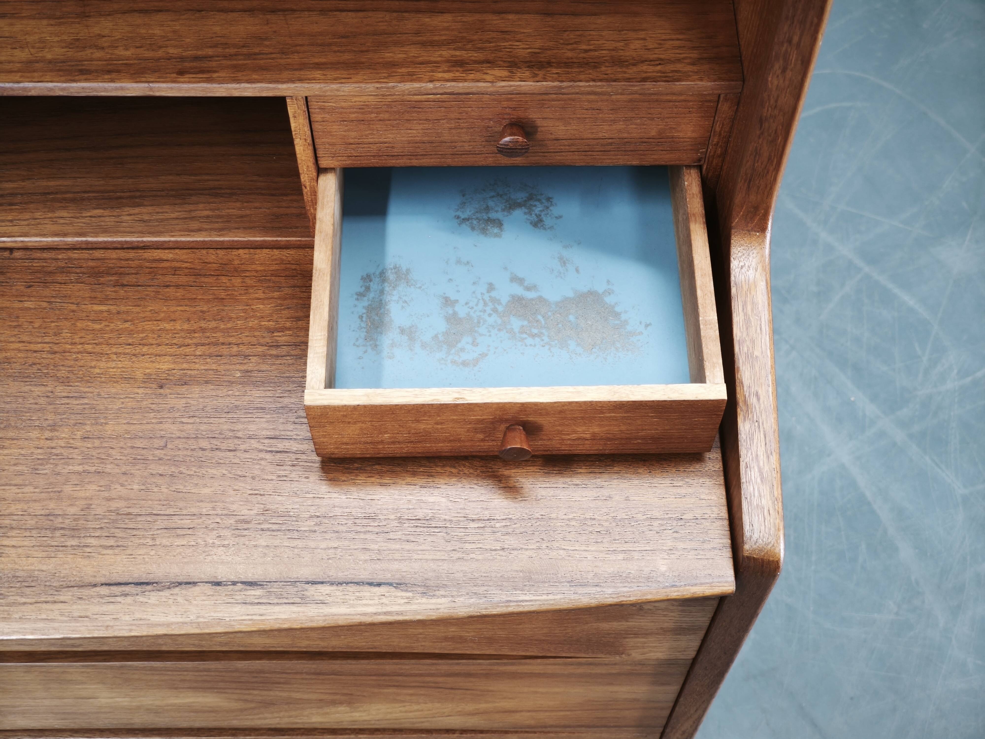 Danish Modern Teak Secretary Writing Desk with Drawers, 1960s
