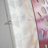 Square wall lamp in red wood and rice paper, prod. Steelline 1980