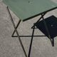 Folding garden or bistro table in khaki sheet metal from the early 1950s.