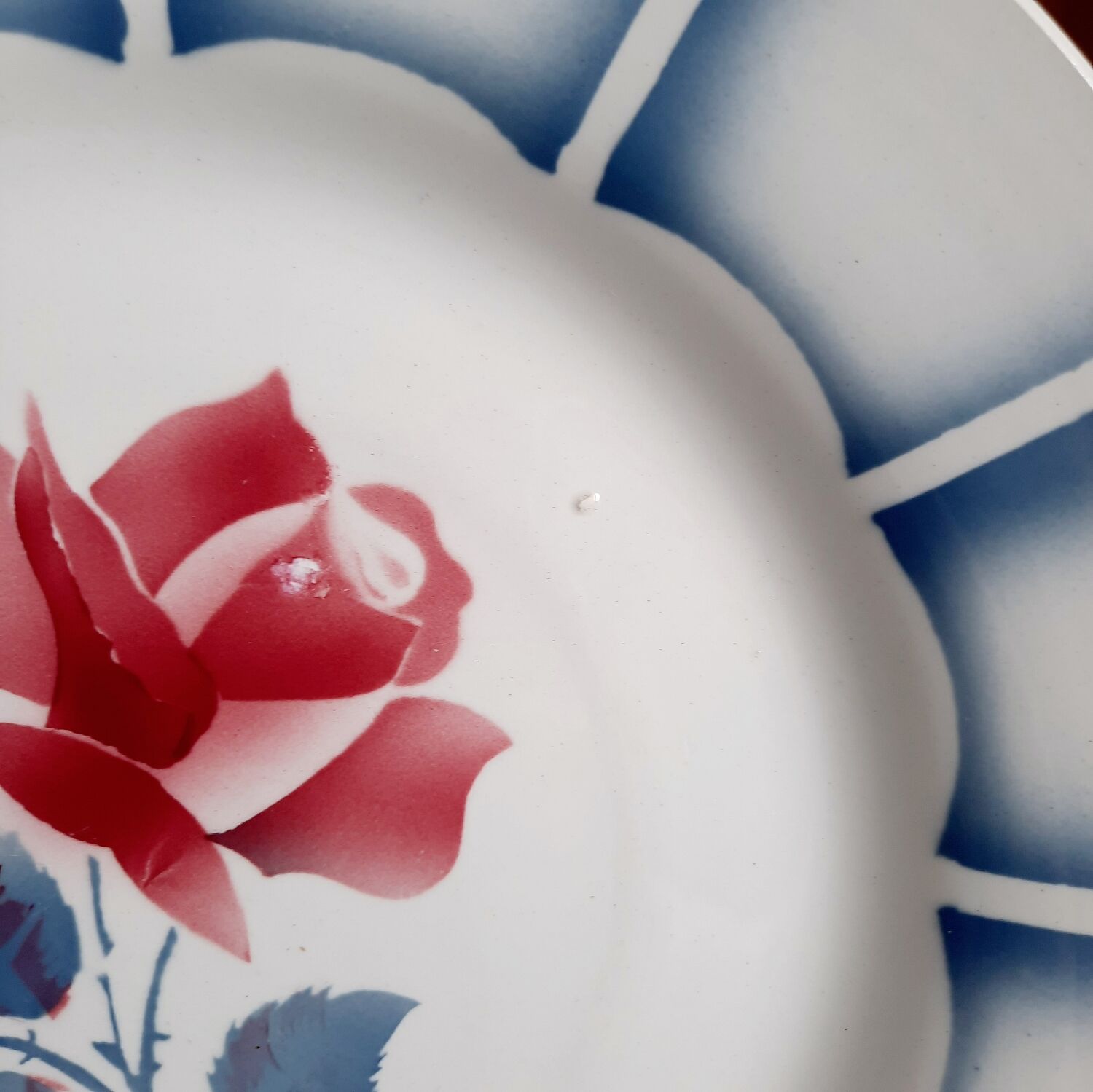 Old flat plates mismatched in earthenware