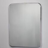 1980s Italian Rectangular Mirror in Tubular Chrome Plated Frame
