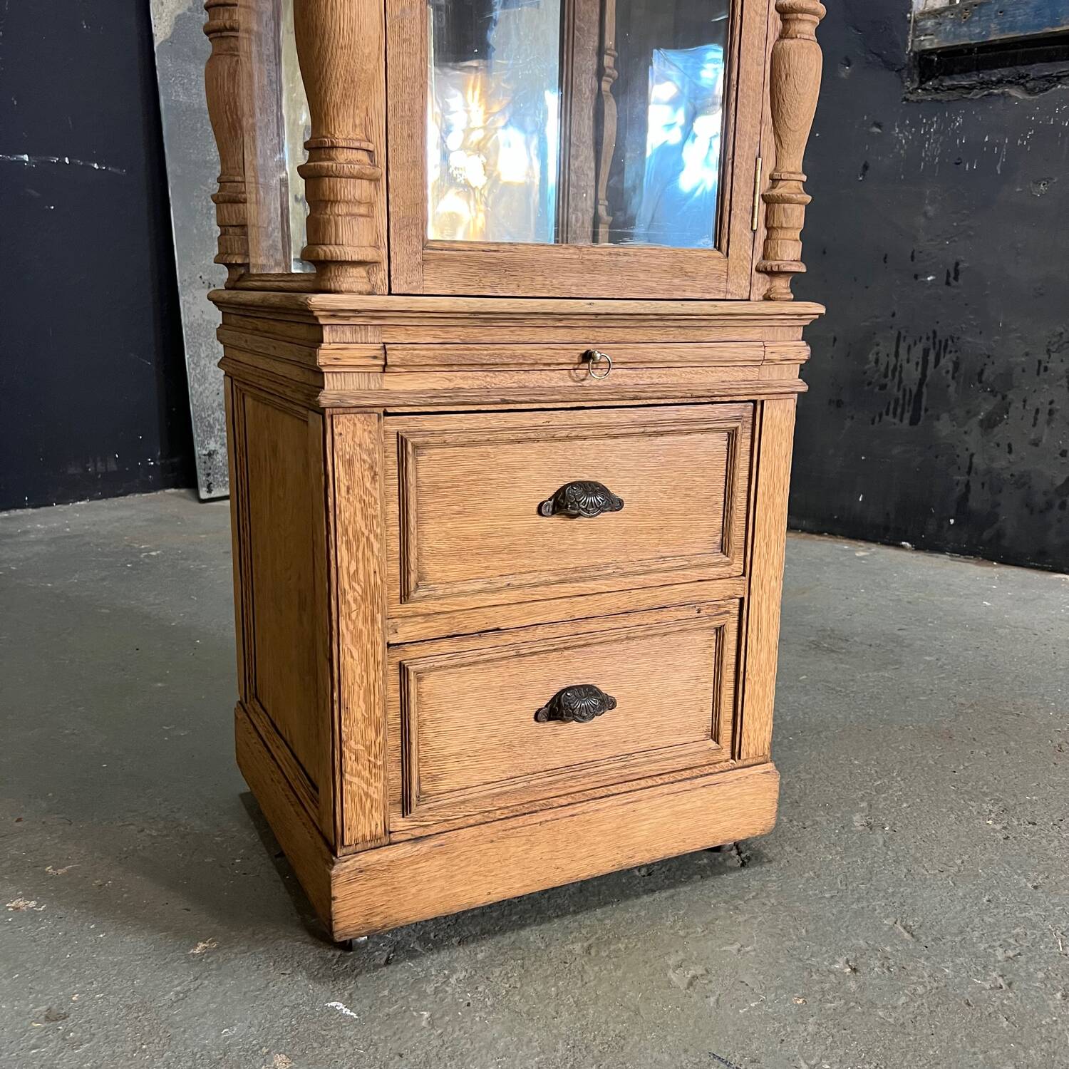 1920 oak museum display case