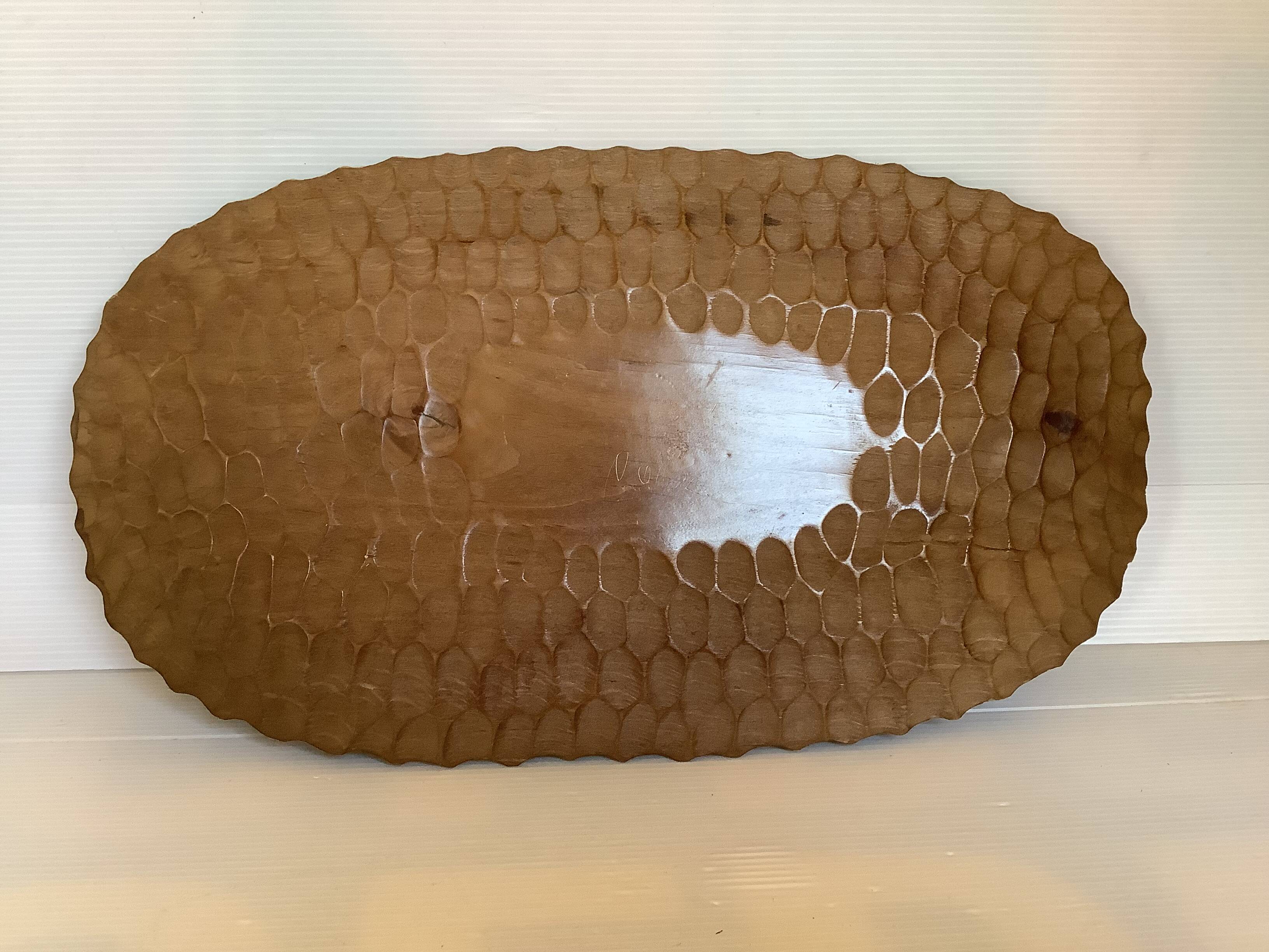 Black Forest style carved wooden tray