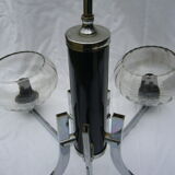 Chandelier 70s chrome and black