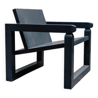 Fauteuil design bois noir
