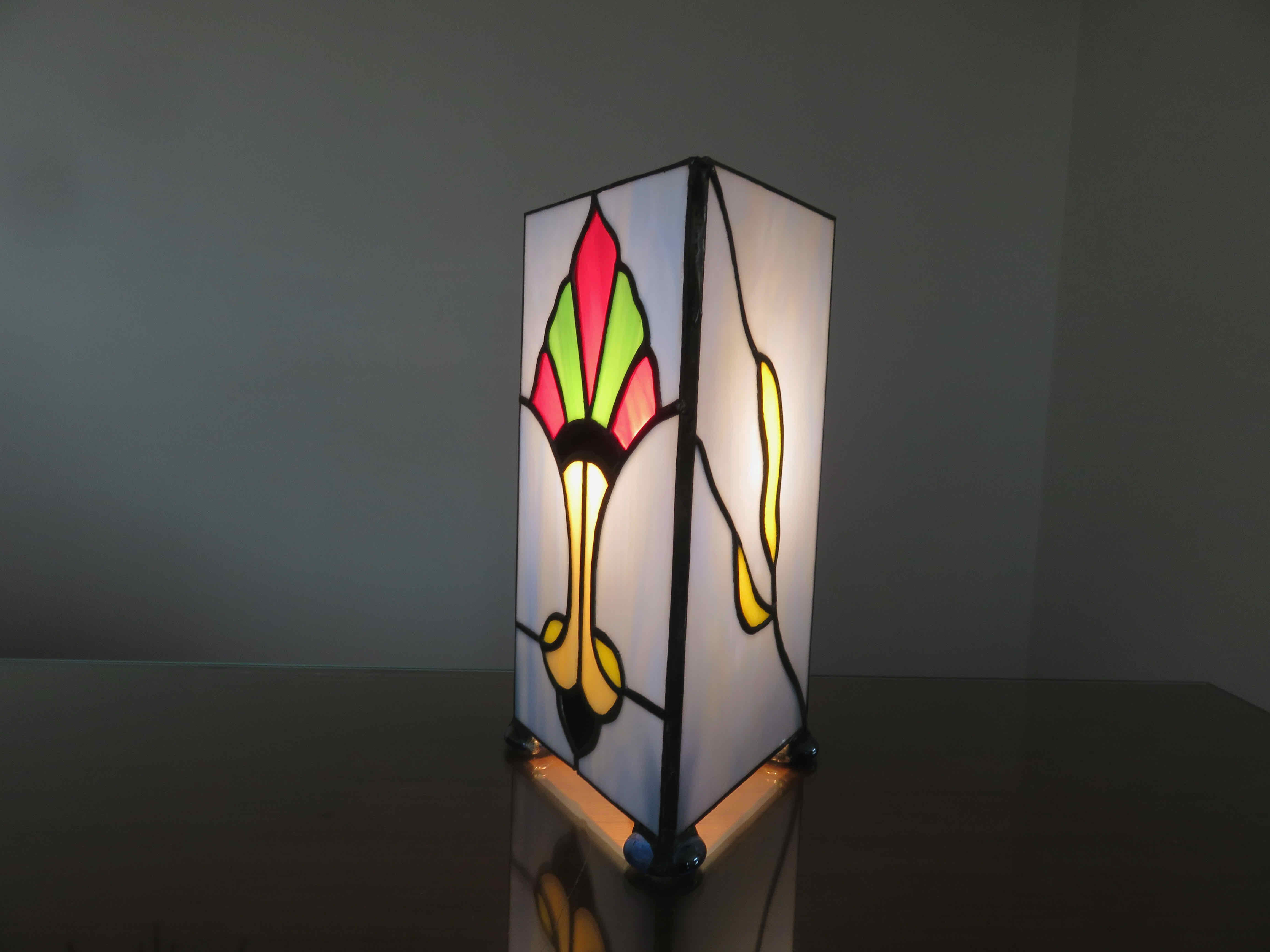Art deco lamp in glass paste