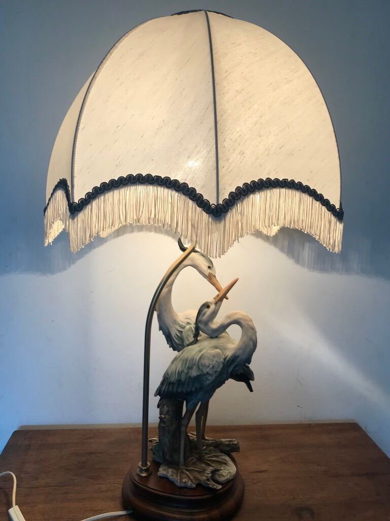 Herons lamp, capodimonte G.Armani 1960/70