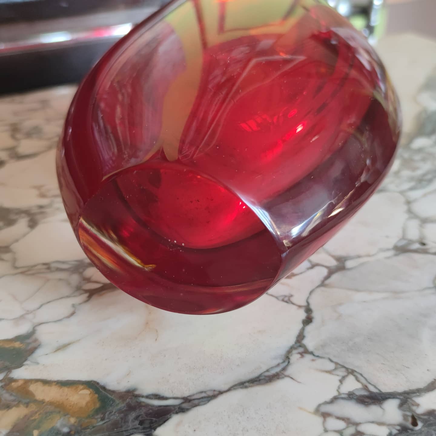 Murano crystal vase in three colors, circa 1970
