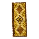 Scandinavian vintage hand knotted rya rug. A small one: 104 x 43 cm (41 x 1