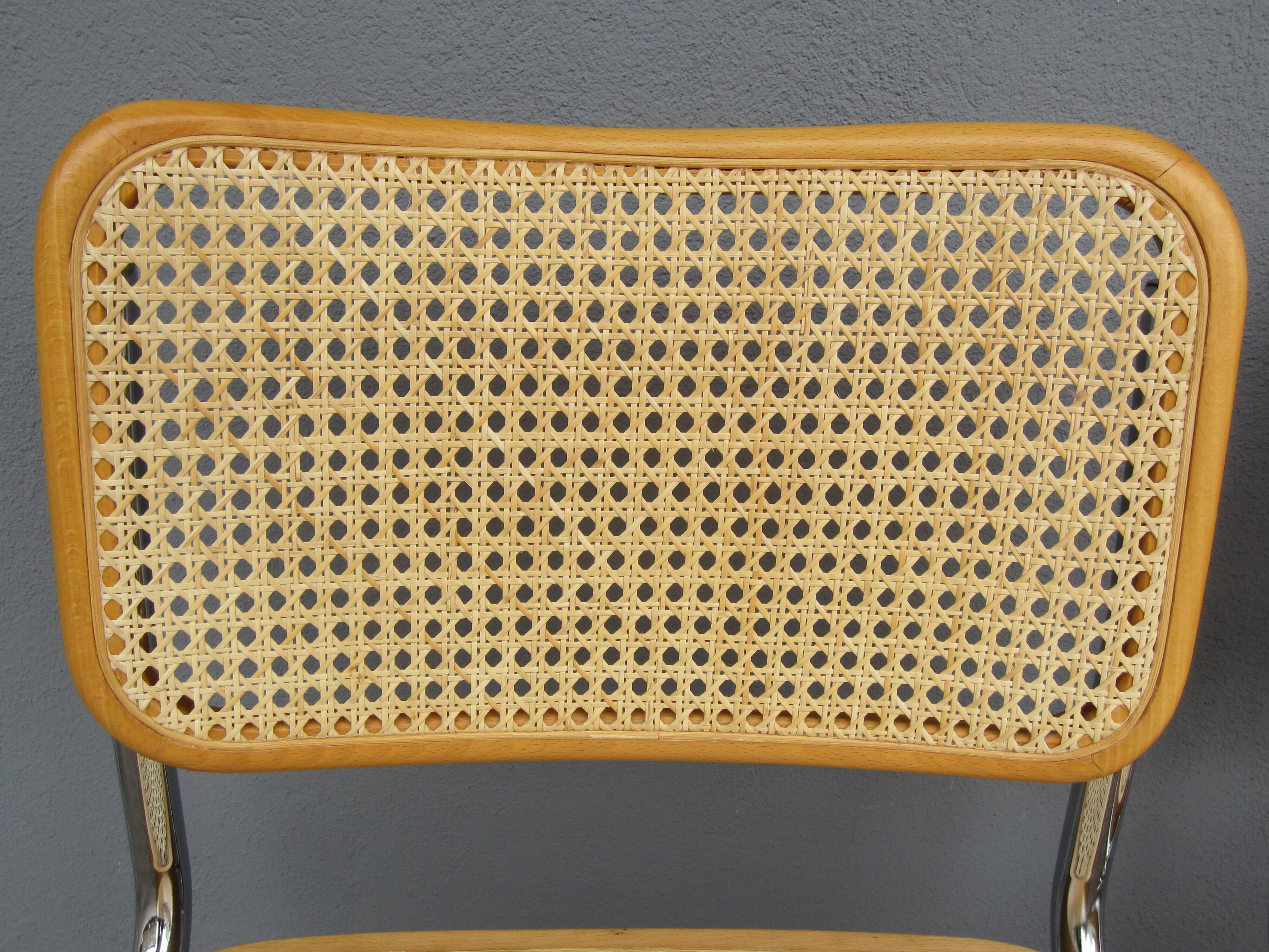 Pair of Cesca B32 Marcel Breuer chairs