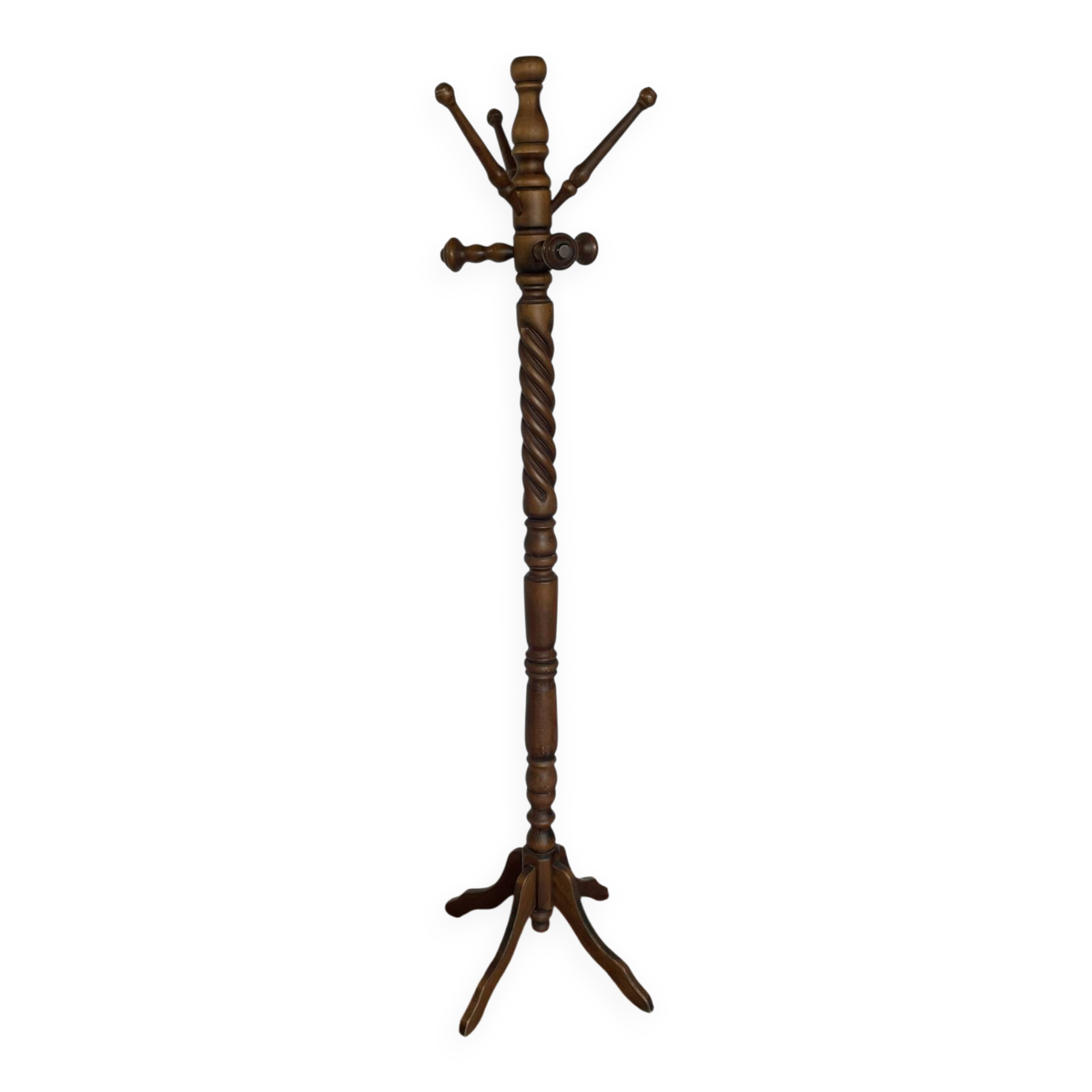 Vintage turned wooden parrot coat rack