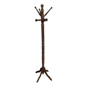 Vintage turned wooden parrot coat rack