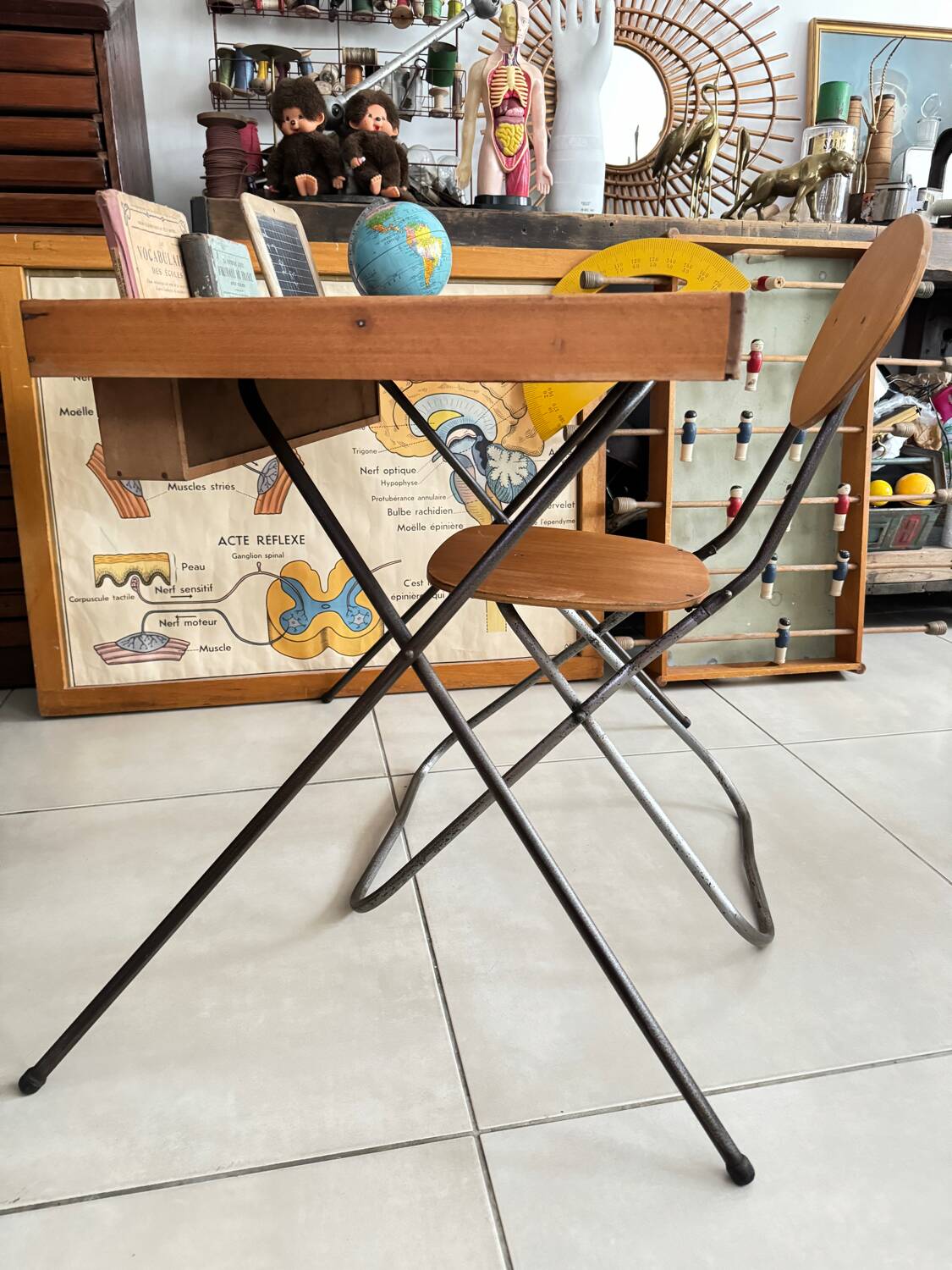 Vintage children's desk and chair set