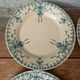 Set of 4 old opaque porcelain plates from Gien, Venice Terre de fer model