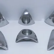 six bougeoirs tripodes aluminium design 90