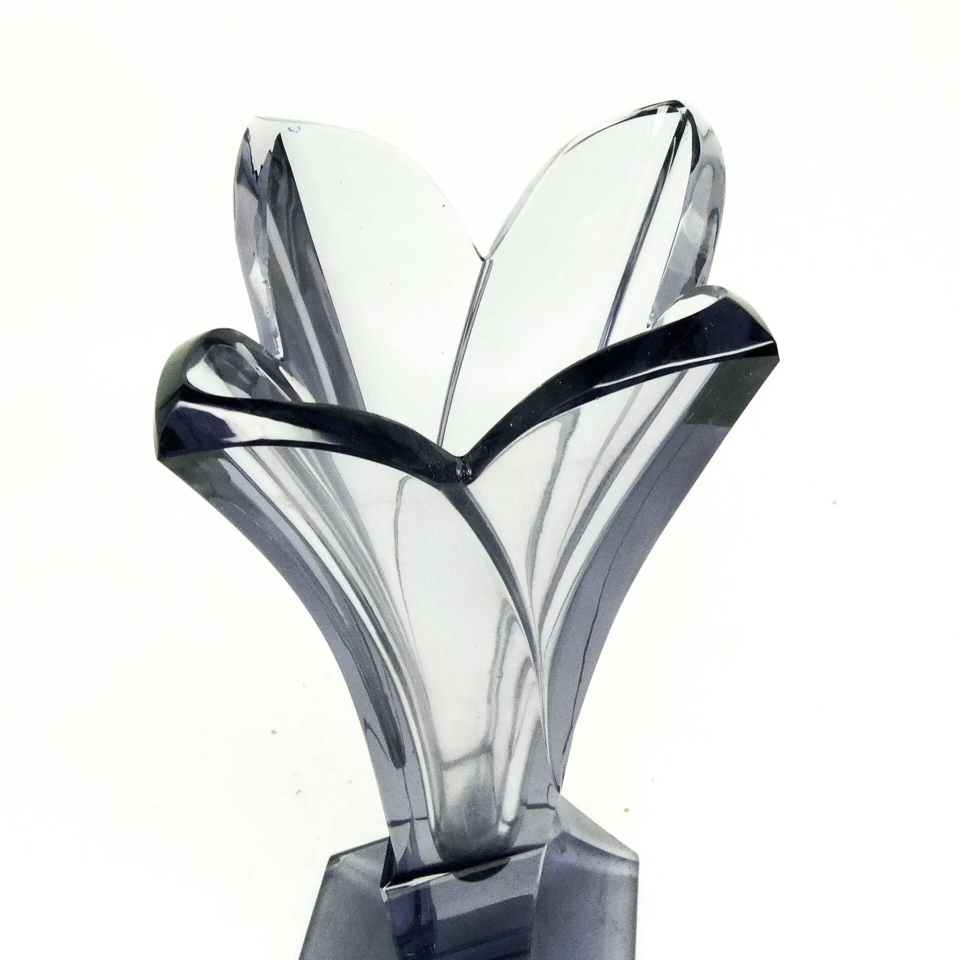 Art Deco vase, crystal, Moser, Czechoslovakia, 1930s
