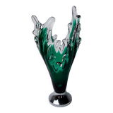 Sommerso vase by seguso in green murano glass, Italy, 1970