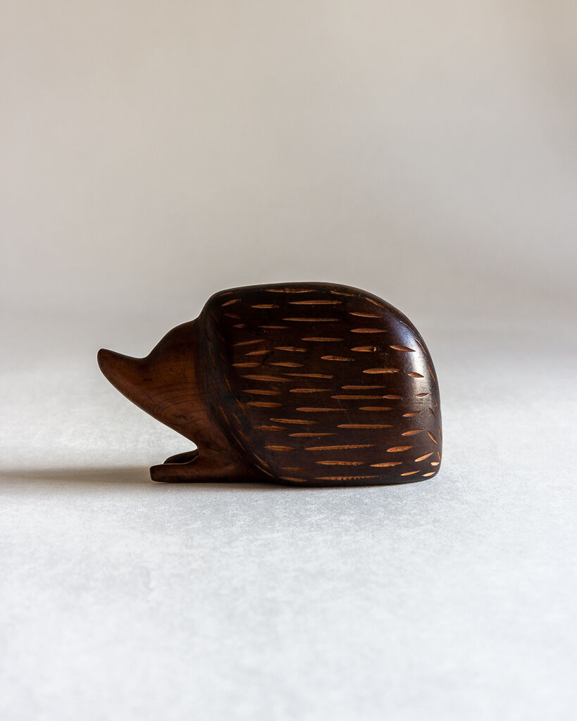 Hedgehog figurine - Alpine folk work - 60s