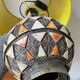 Vintage handcrafted lamp, pottery and silver-plated metal