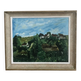 Tableau ancien Pierre Lebourg paysage de l'Allier