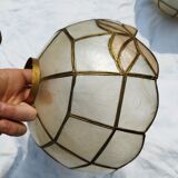 Set of 4 lampshade suspensions in mother-of-pearl