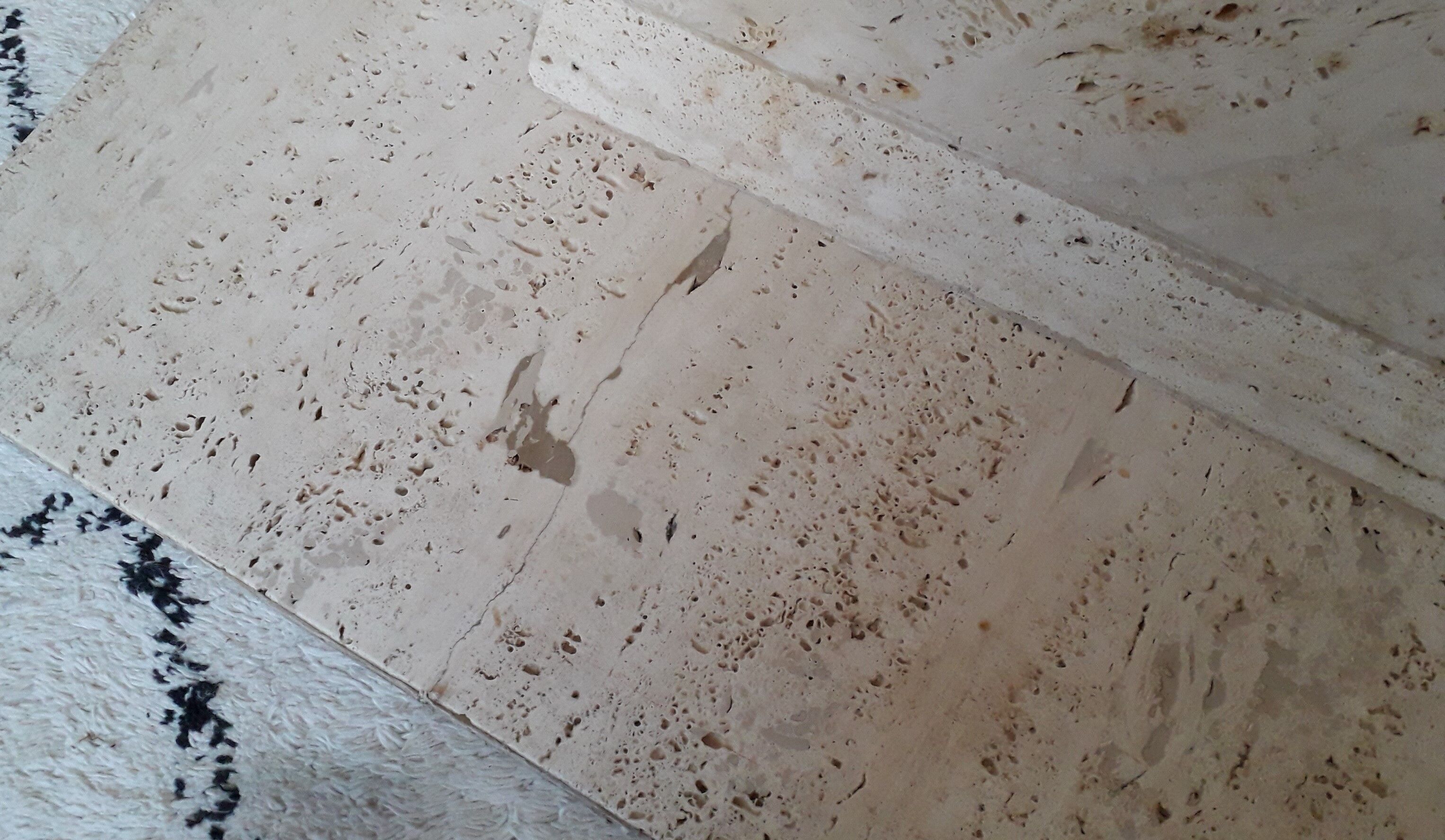 Coffee table in travertine