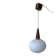 Vintage suspension in opaline, teak and brass by Louis Kalff c.1960