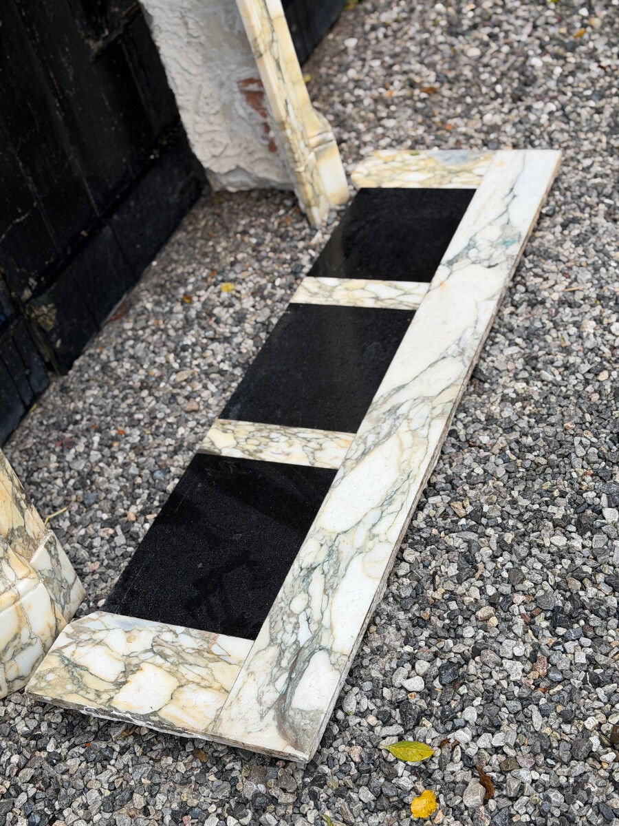 Louis XV style fireplace in purple breccia marble, circa 1880