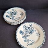 Ensemble de 6 assiettes à dessert Gien terre de fer modèle Capucines