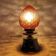 Lampe en verre chrome et ambre