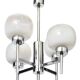 Vintage chandelier in chrome metal and glass