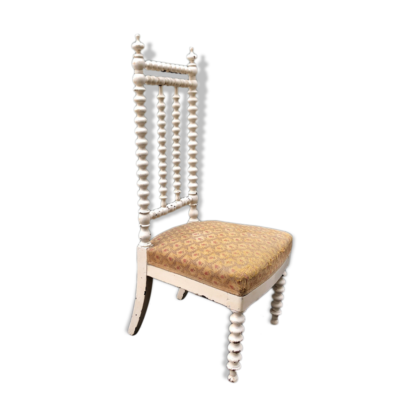 Old chair XIXth white wood