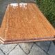 Large dining table in Rosso Alicante marble from the 70s-80s.