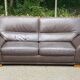 Scandinavian 3-seater brown leather sofa 200cm