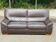 Canapé scandinave 3 places en cuir marron 200cm