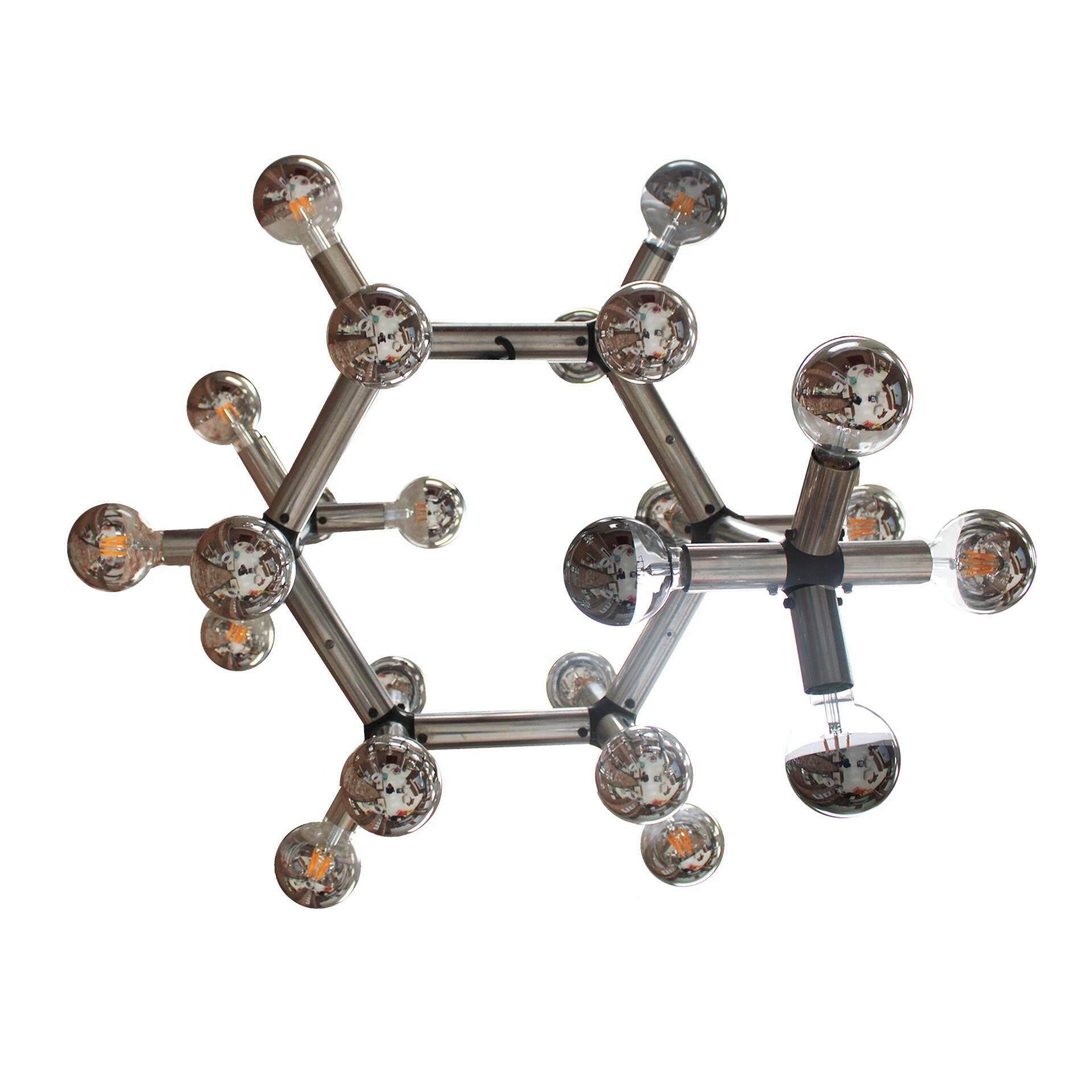 Mid Century Robert Haussmann Atomic Suspension Lamp, Sculptural Lamp 1969