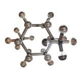 Mid Century Robert Haussmann Atomic Suspension Lamp, Sculptural Lamp 1969