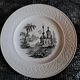 Plate David Johnston oriental décor monochrome black J. Vieillard Bordeaux